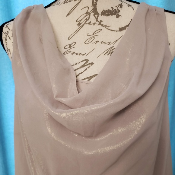 Gorgeous NWOT dusty beige sheer top size M - Picture 3 of 5